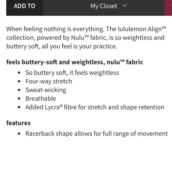 Lululemon Align tank - Picture 3 of 3
